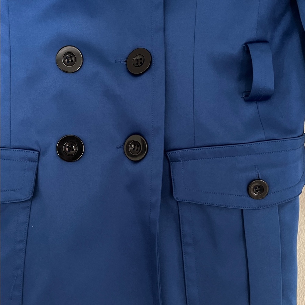 Lisa International Jacket Collared Double Breasted Pockets Belt Lined Size M - Picture 5 of 13